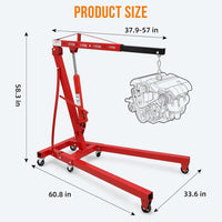 2 Ton Hydraulic Engine Hoist Cherry Picker, 4400LBS, Cherry