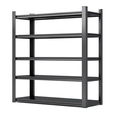 Heavy Duty Metal Shelving Built for 2000 Lbs Capacity, 5-Tier Adjustable Shelves, 72 Inch Height