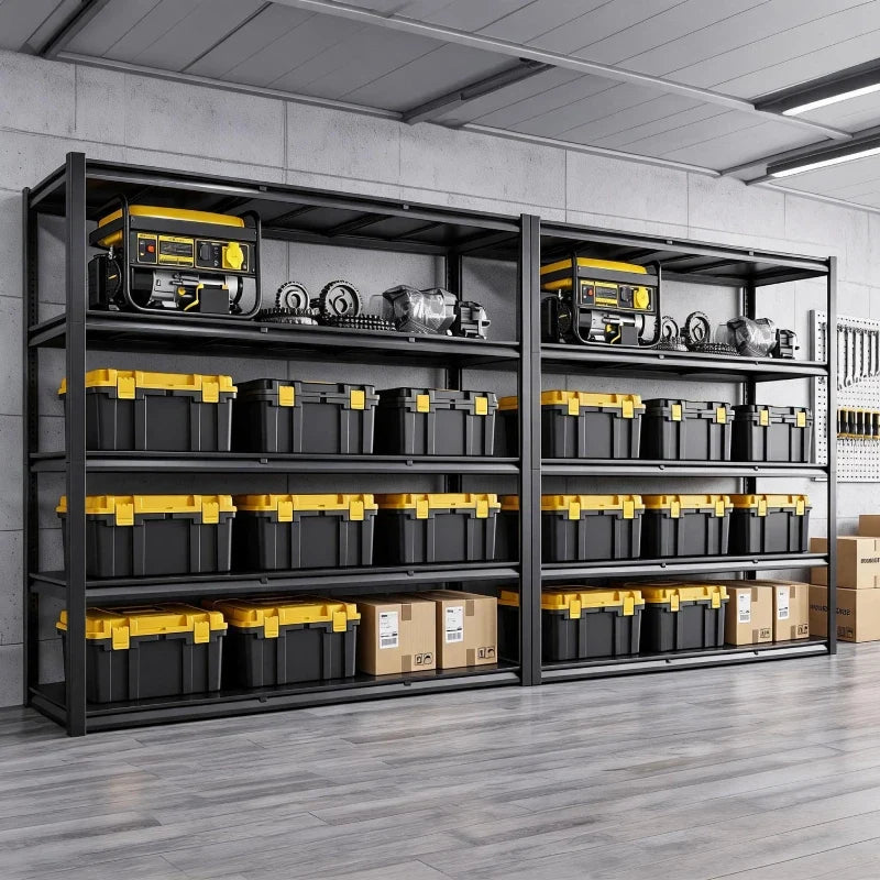 Industrial Garage Shelving, Heavy Duty Storage Shelves, Adjustable Metal Shelving for Basement Warehouse