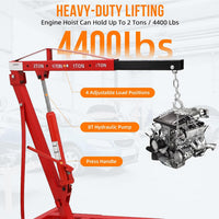 2 Ton Hydraulic Engine Hoist Cherry Picker, 4400LBS, Cherry