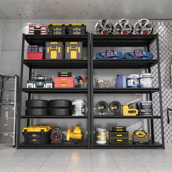 Heavy Duty Metal Shelving Built for 2000 Lbs Capacity, 5-Tier Adjustable Shelves, 72 Inch Height