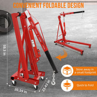 2 Ton Hydraulic Engine Hoist Cherry Picker, 4400LBS, Cherry