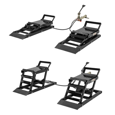 Hydraulic Car Lift Designed for Professional Use, 3000 Lb Capacity, Drive-Up Ramp Design, Steel Construction
