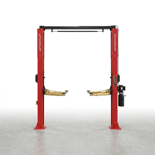 Two Post Car Lift Engineered for Professional Service, 12000 Lb Capacity, Extra Height 167 Inch, Dual Hydraulic — Studio Shot
